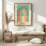 bauhaus print in warm tones minimalist arch design 6