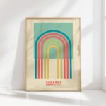 bauhaus print in warm tones minimalist arch design 8