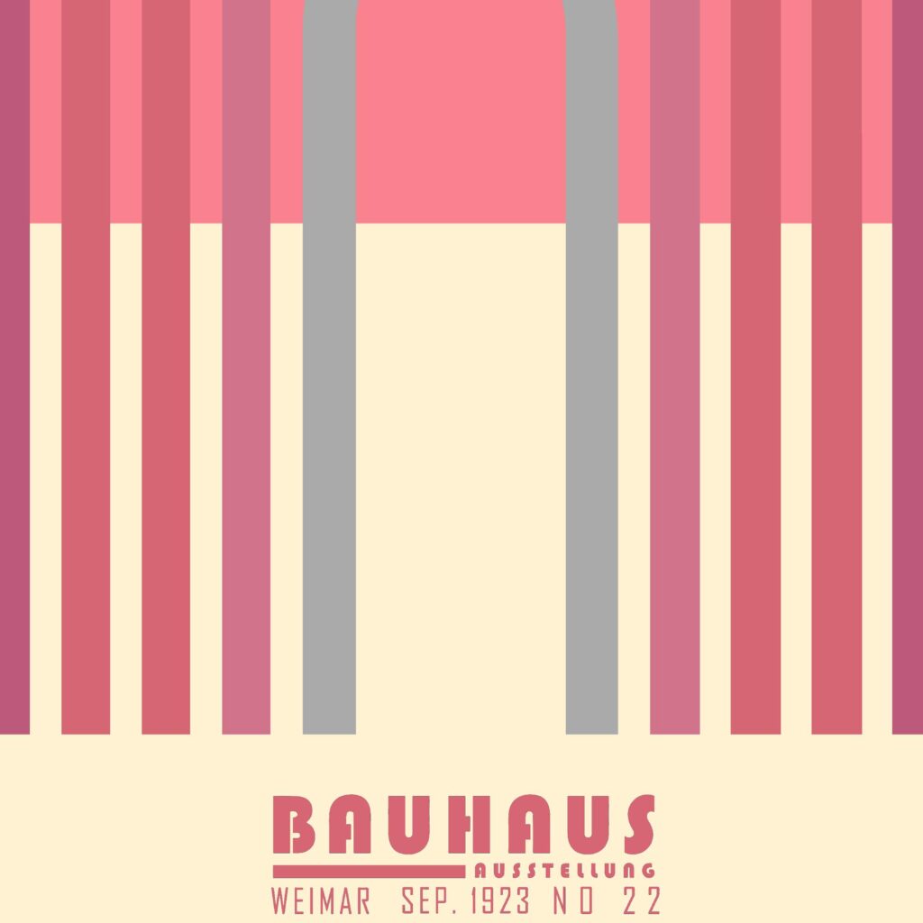 bauhaus print in warm tones with arch design 4