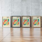 bauhaus print in warm tones with geometric blocks 2