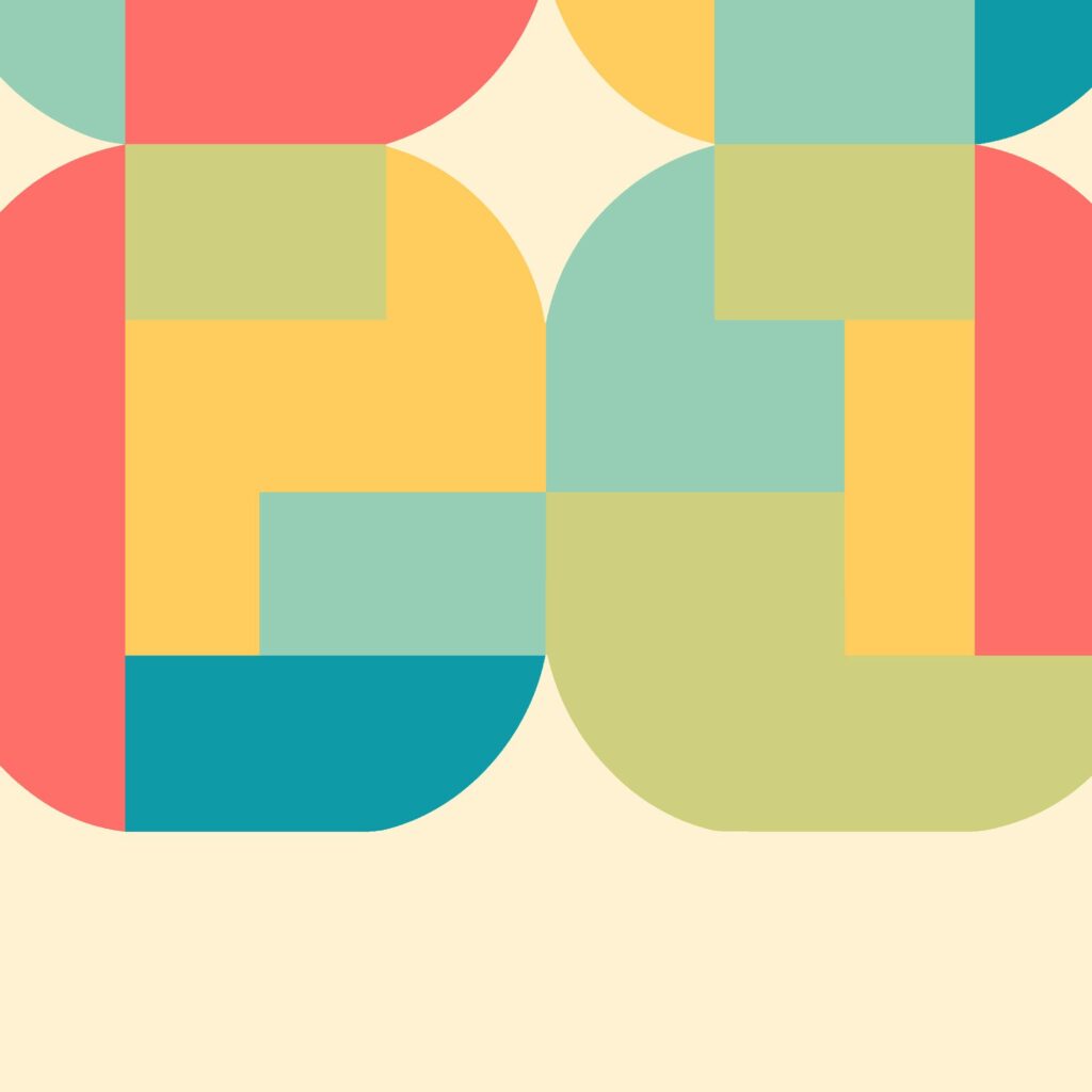 bauhaus print in warm tones with geometric blocks 4