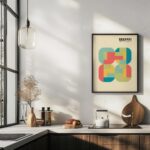 bauhaus print in warm tones with geometric blocks 5