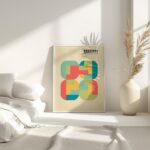 bauhaus print in warm tones with geometric blocks 7