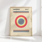 bauhaus print in warm tones with geometric circles