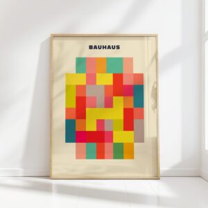 bauhaus print in warm tones with geometric design 17
