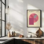 bauhaus print in warm tones with geometric design 5