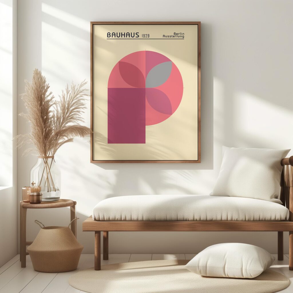 bauhaus print in warm tones with geometric design 6