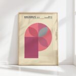 bauhaus print in warm tones with geometric design 8