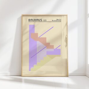 bauhaus print lavender peach geometric shapes
