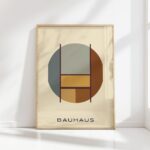 bauhaus print modern earth tones geometric art