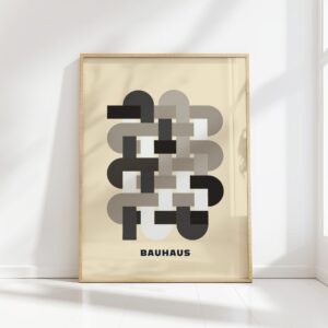 bauhaus print monochrome geometric shapes design