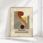 bauhaus print neutral colors geometric shapes