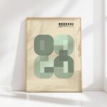 bauhaus print neutral geometric block pattern