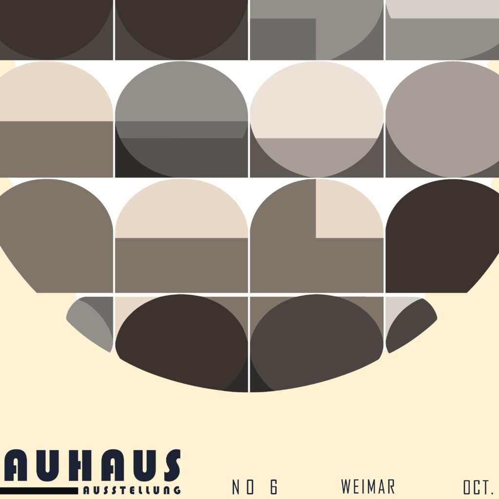 bauhaus print neutral geometric circle design 4