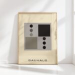 bauhaus print neutral geometric circle square design