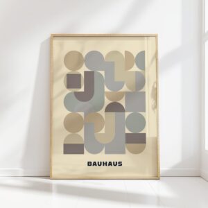 bauhaus print neutral geometric composition