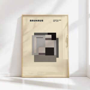 bauhaus print neutral geometric contrast design