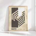bauhaus print neutral geometric lines artwork