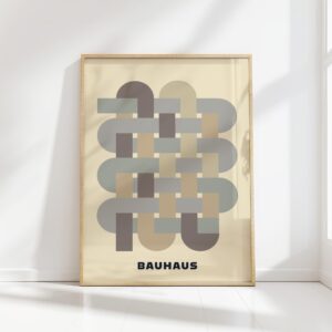 bauhaus print neutral hues geometric interplay