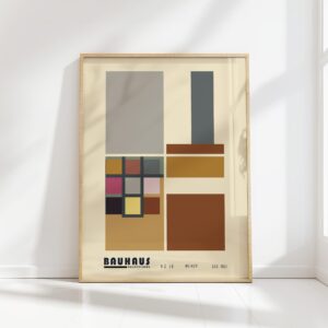 bauhaus print neutral palette geometric blocks