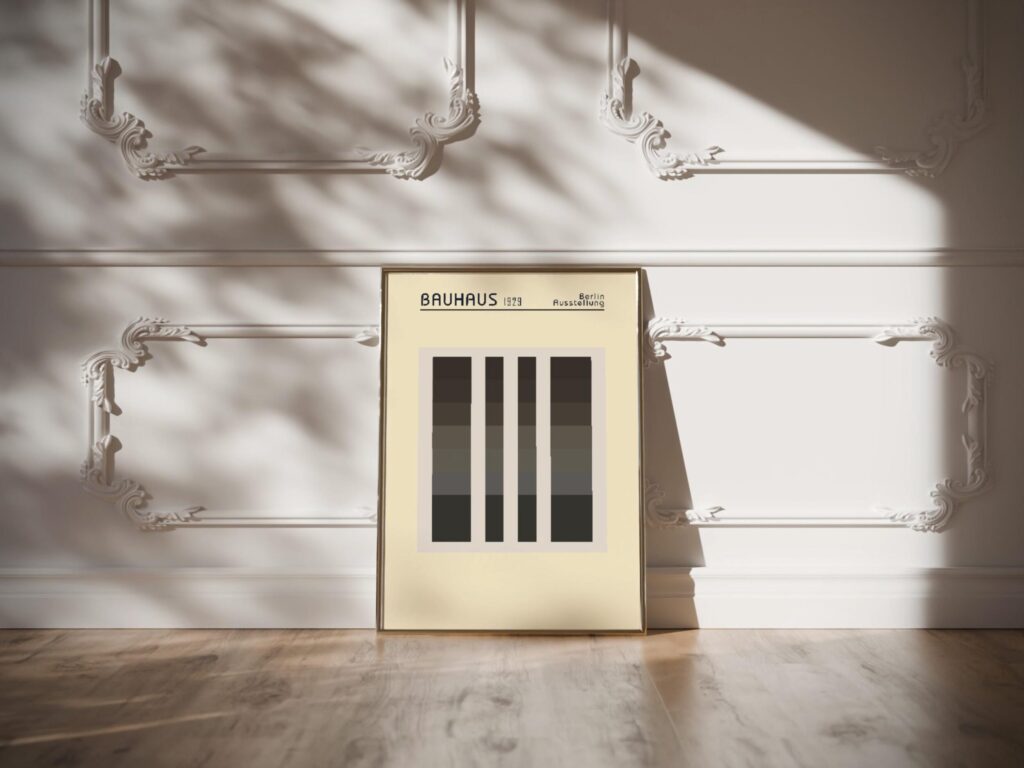 bauhaus print neutral tone geometric pattern