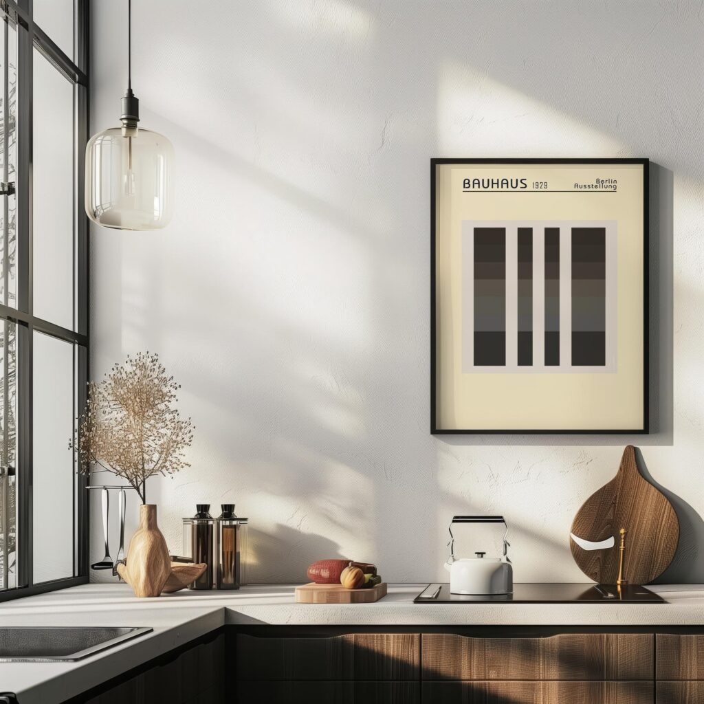 bauhaus print neutral tone geometric pattern 5