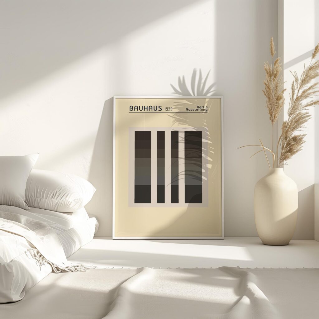 bauhaus print neutral tone geometric pattern 7
