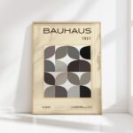 bauhaus print neutral toned geometric design
