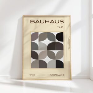 bauhaus print neutral toned geometric design
