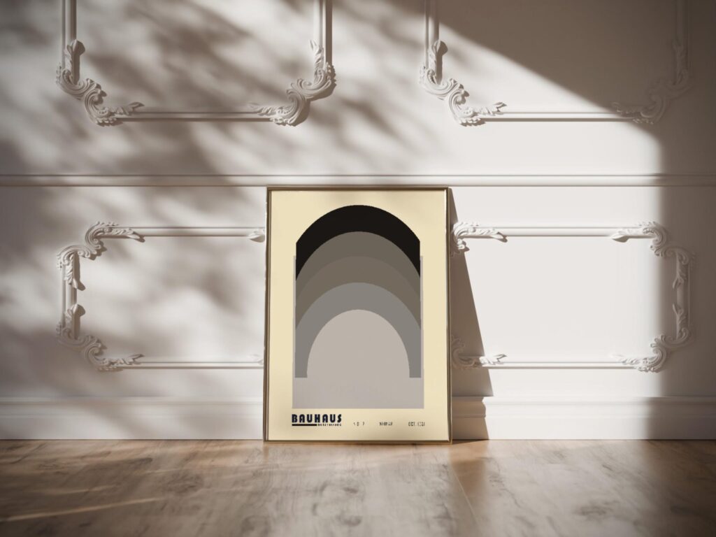 bauhaus print neutral tones arch design