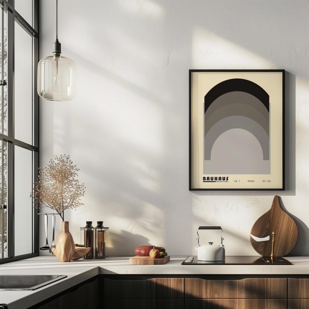 bauhaus print neutral tones arch design 5