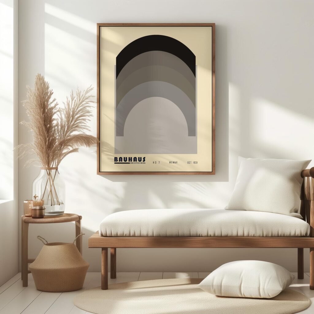 bauhaus print neutral tones arch design 6