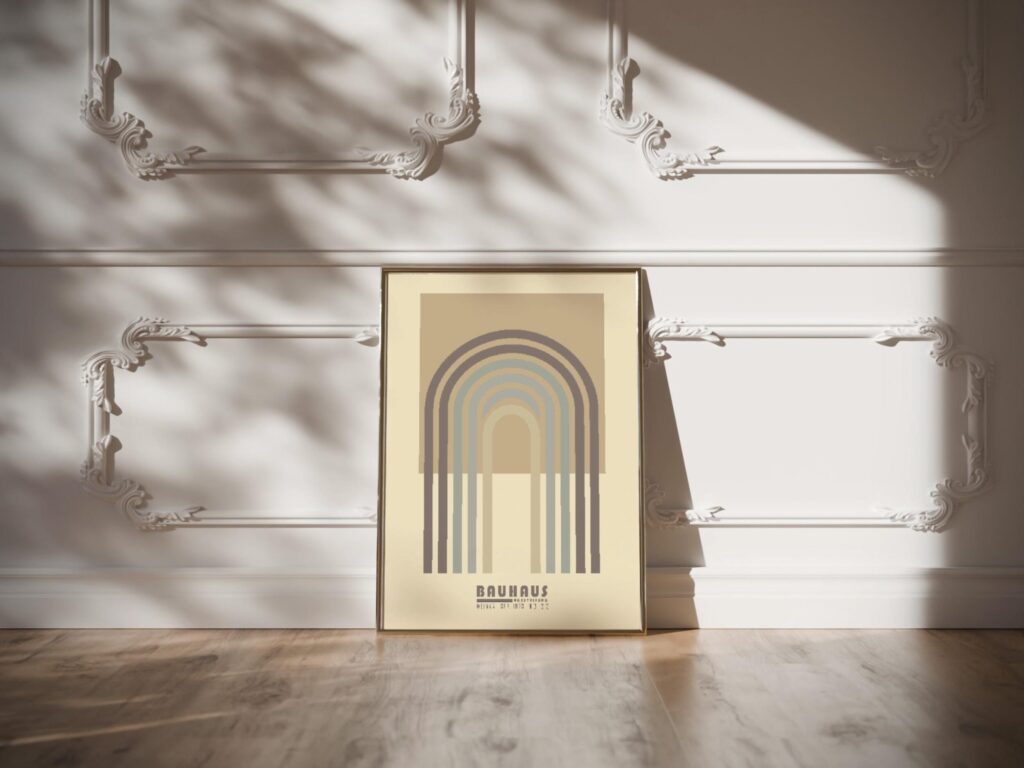 bauhaus print neutral tones arch layered design bauhaus print neutral tones arch layered design