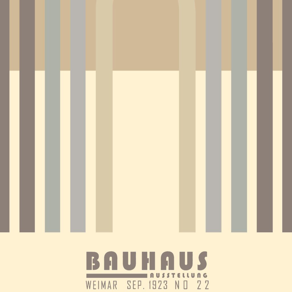 bauhaus print neutral tones arch layered design 4