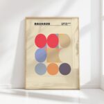 bauhaus print neutral tones circle overlay design