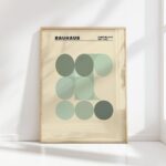bauhaus print neutral tones circular design