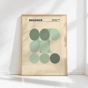 bauhaus print neutral tones circular design