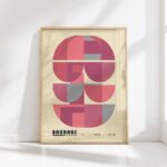 bauhaus print neutral tones geometric art