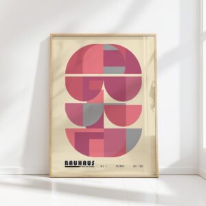bauhaus print neutral tones geometric art