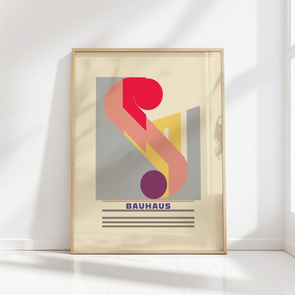 bauhaus print neutral tones geometric artistry