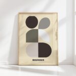 bauhaus print neutral tones geometric artwork