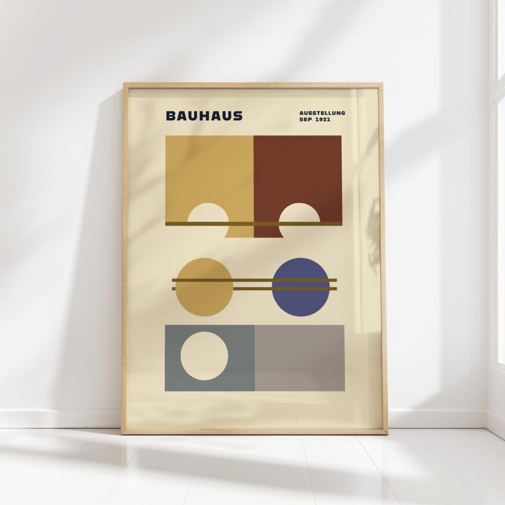 bauhaus print neutral tones geometric balance 1