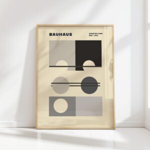 bauhaus print neutral tones geometric balance 2