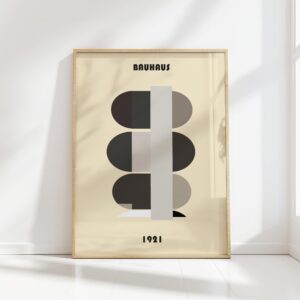 bauhaus print neutral tones geometric balance 3