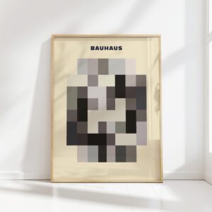 bauhaus print neutral tones geometric blocks