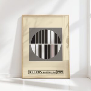 bauhaus print neutral tones geometric circle