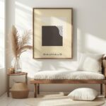 bauhaus print neutral tones geometric curves 6