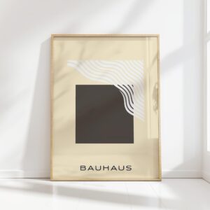 bauhaus print neutral tones geometric curves 8