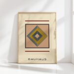 bauhaus print neutral tones geometric design
