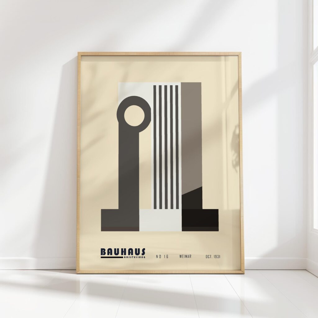 bauhaus print neutral tones geometric design 2